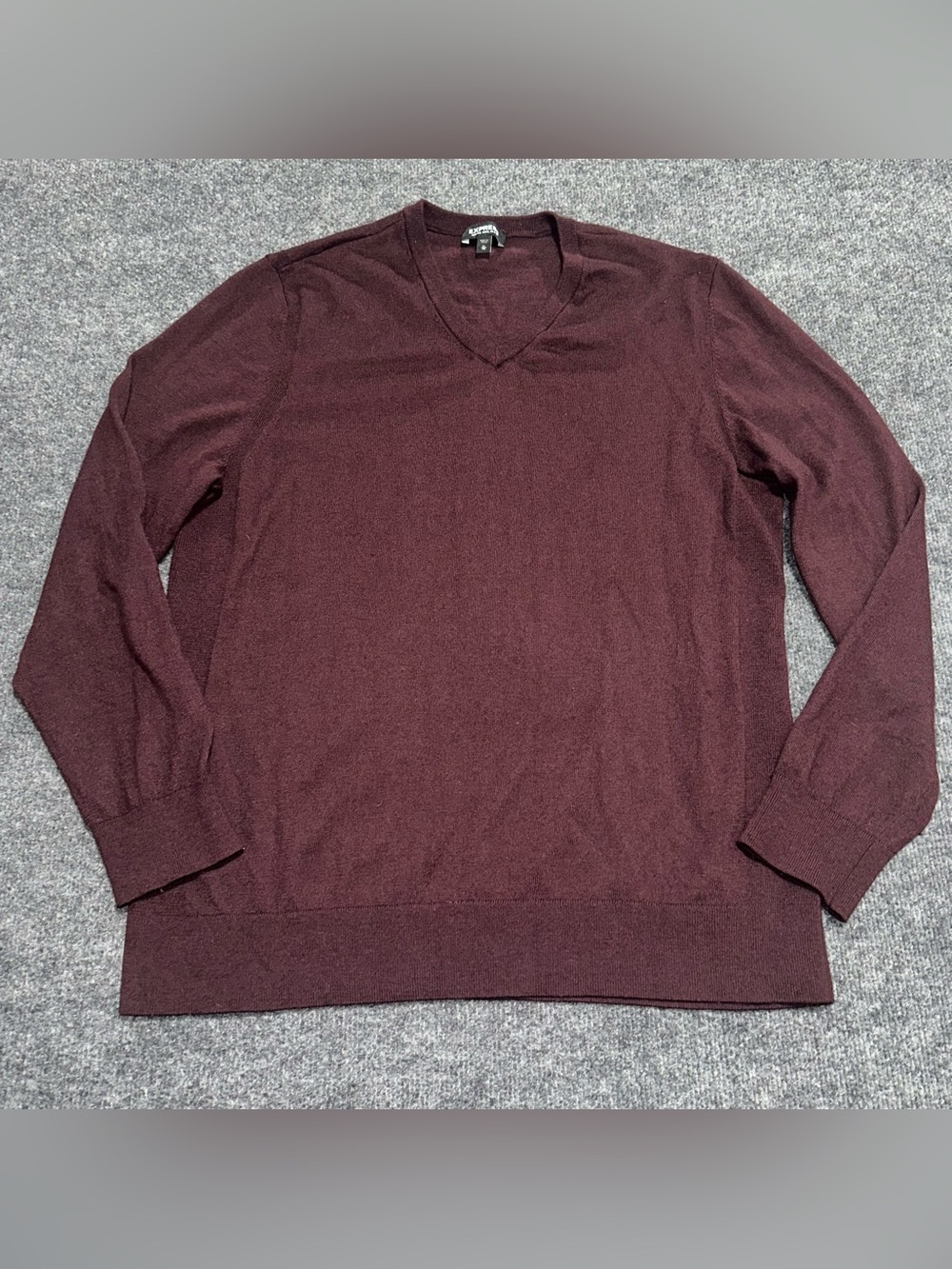 Express Men’s V-Neck Sweater - Burgundy